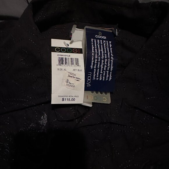 COOGI Mens Long Sleeve Black Dress Shirt - XL - NWT - Picture 8 of 8